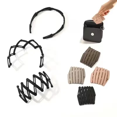 Portable Folding Hair band Women Morandi Color Non-Slip Headband Korean Face Wash Hairband Girls Hair Accessories