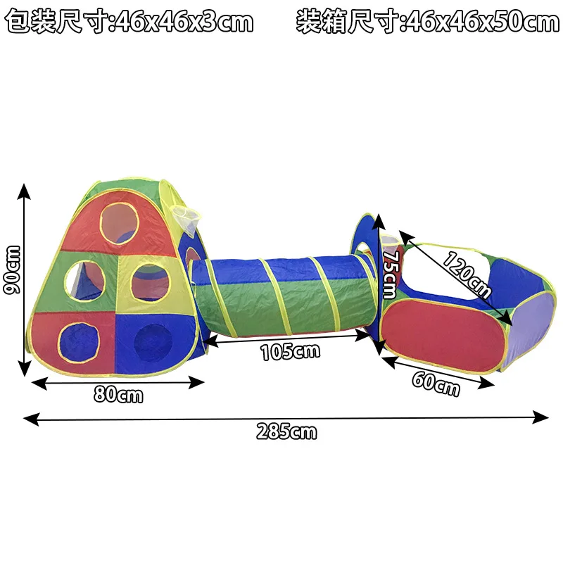 5pcs Kids Play Tent Pop Up Ball Pit Crawl Tunnels For Boys Girls Indoor Outdoor Playhouse With Carrying Bag