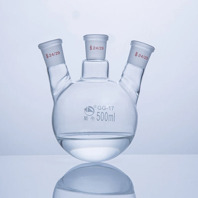 25 50 100 150 250 500 1000 2000 3000 5000 10000 20000 30000 50000ml three ports Short Path Distillation Glass Round Bottom Flask