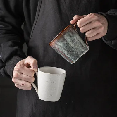 Japanese retro coffee mug ceramic drinking cup creative personality office ins couple water cup