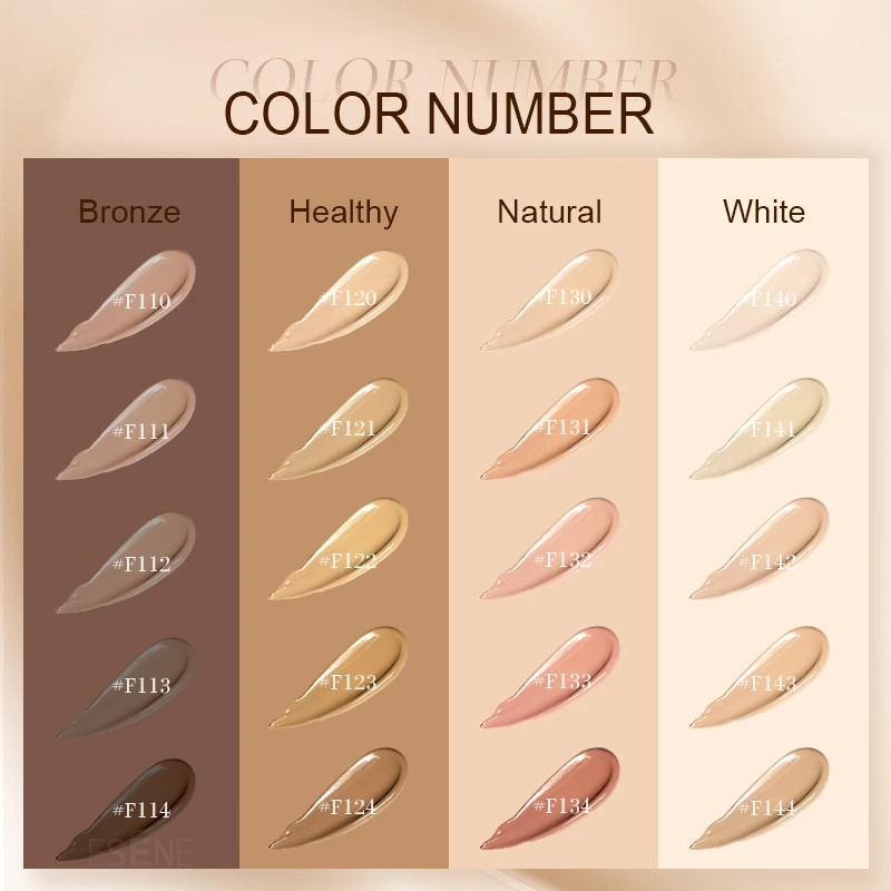 Esene F-LF84 Wholesale private label sunisa waterproof full coverage liquid foundation (new) bb cream for dark skin makeup sets
