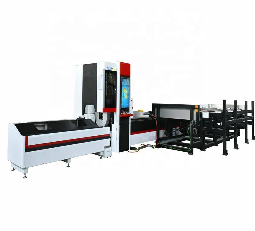5 Axis 6kw metal tube laser bevel cutting machine with rotating head