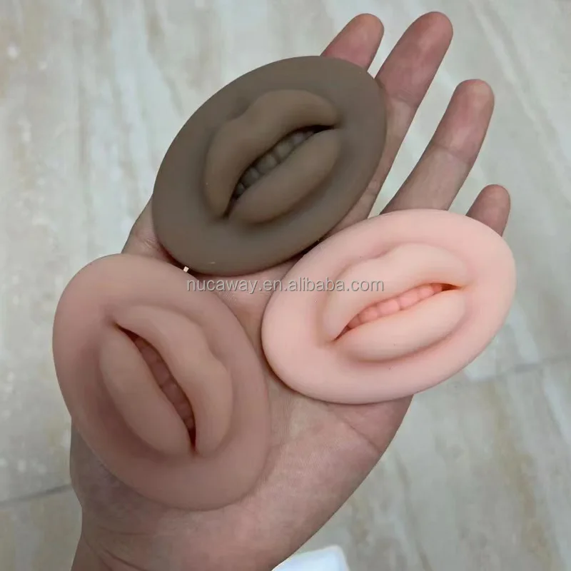 3D Open Mouth Silicone Lips Practice Skin  for Semi Permanent Makeup Tattoo Artists Lip PMU Microblading Practice Skin