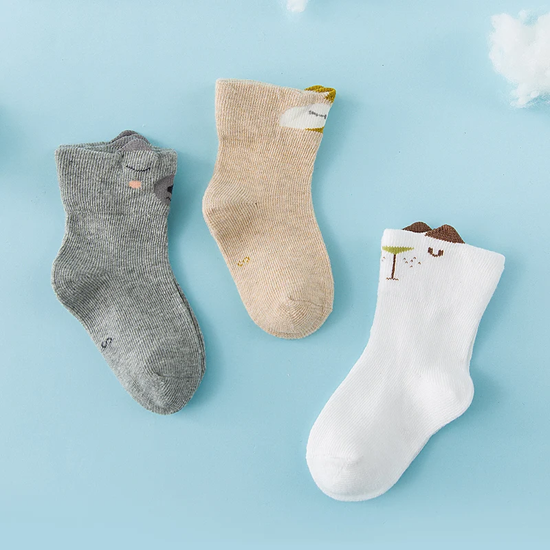 
Spring Autumn New Fashion Newborn Baby Thin Section Long Tube Lovely Animals Cotton Kid Soft Cartoon Elastic Baby Socks 