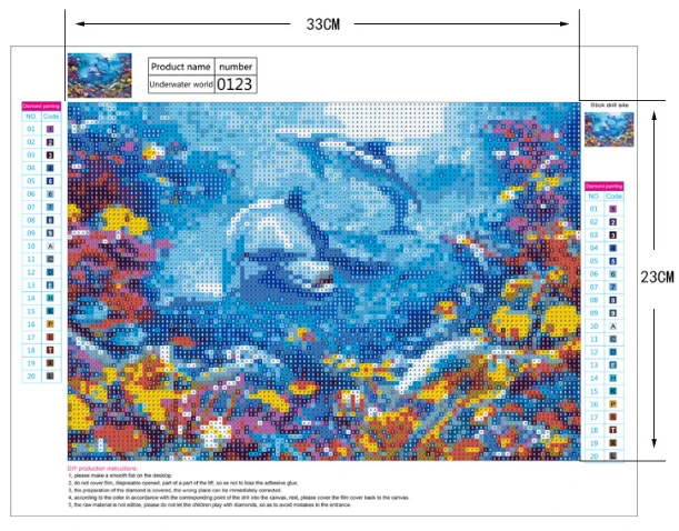 Dolphin seascapes full drill diamond art kit diy diamond dots painting crystal art embroidery kit for adults
