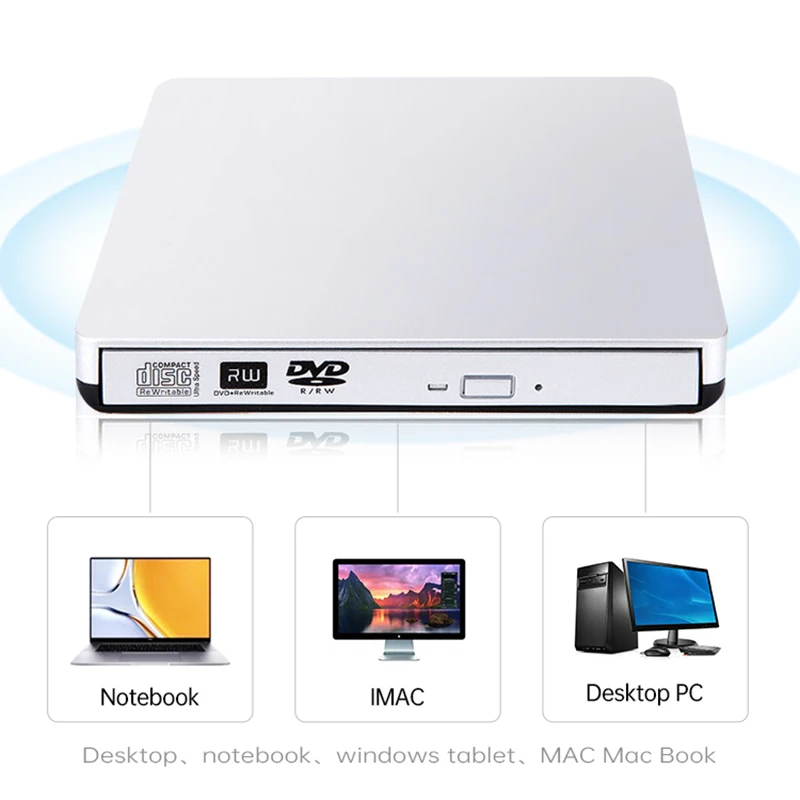 Внешний CD DVD привод USB 3 0 портативный +/-RW тонкий DVD/CD ROM записывающее