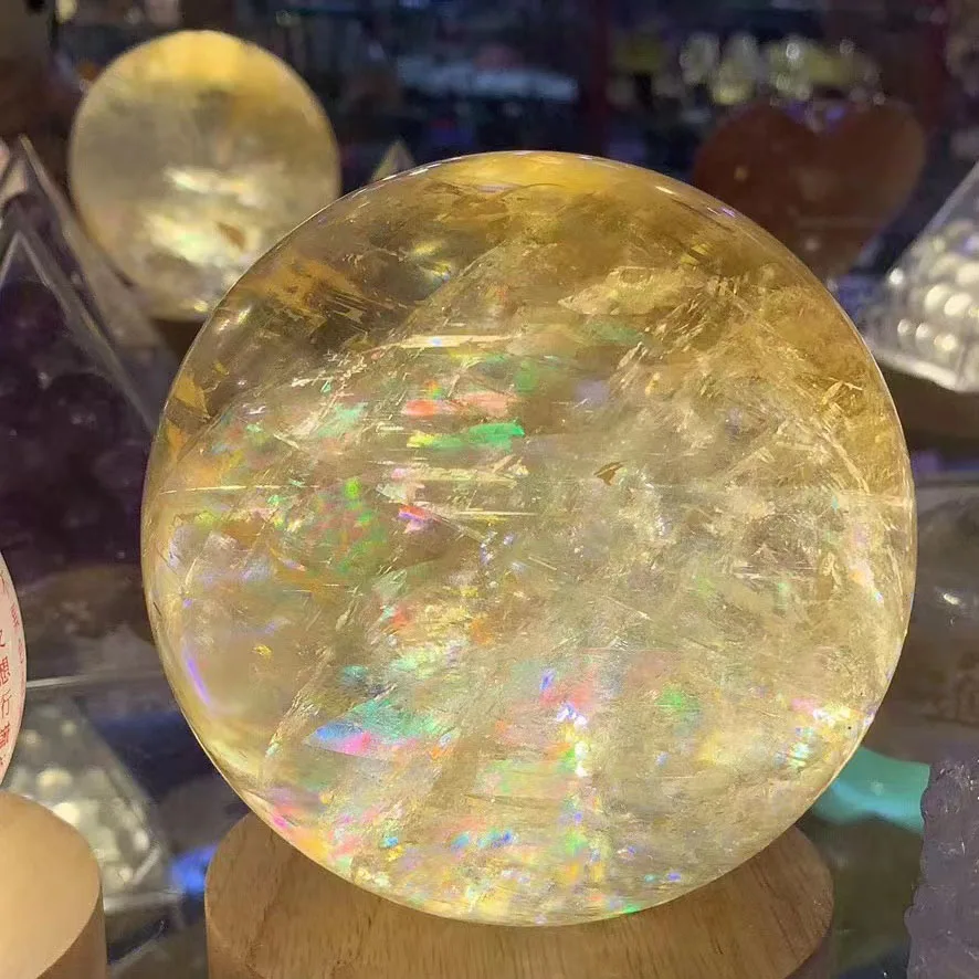 Wholesale  High Quality Crystal Hand Craft Polished Yellow calcite Lamp For Home Office Decor Gift
