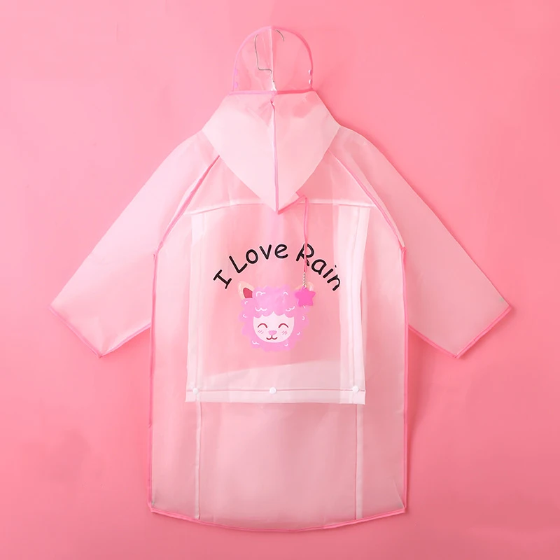 Boys Girls Rain Poncho Hooded Waterproof Durable Outdoors Windbreaker Kids Transparent Raincoat Student Rainwear