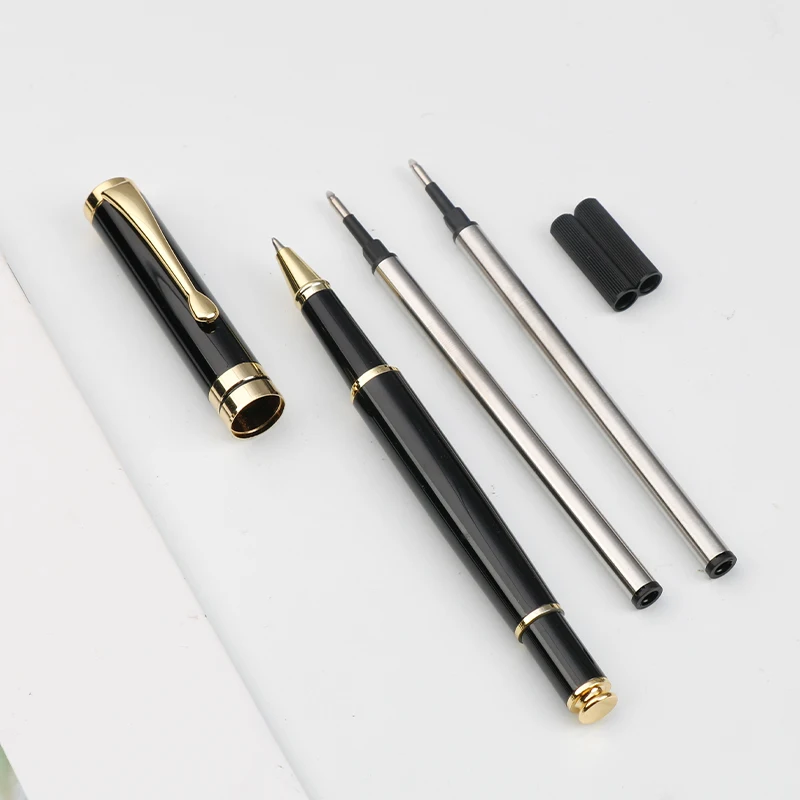 Latest Luxury Business Gift  Metal Pen Set Hot Selling High Quality With Custom Logo Black roller Pens Gel Pen Set For Gift
