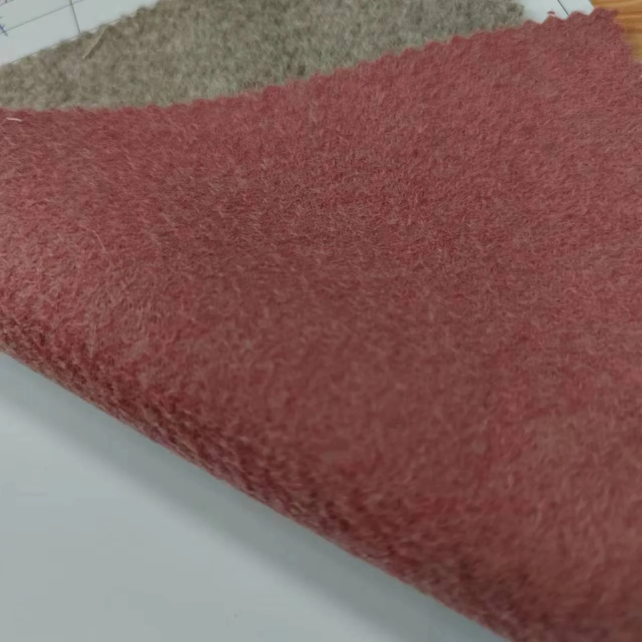 800G 90Wool 10cashmere High quality water ripple Double-sided different colors wool fabric