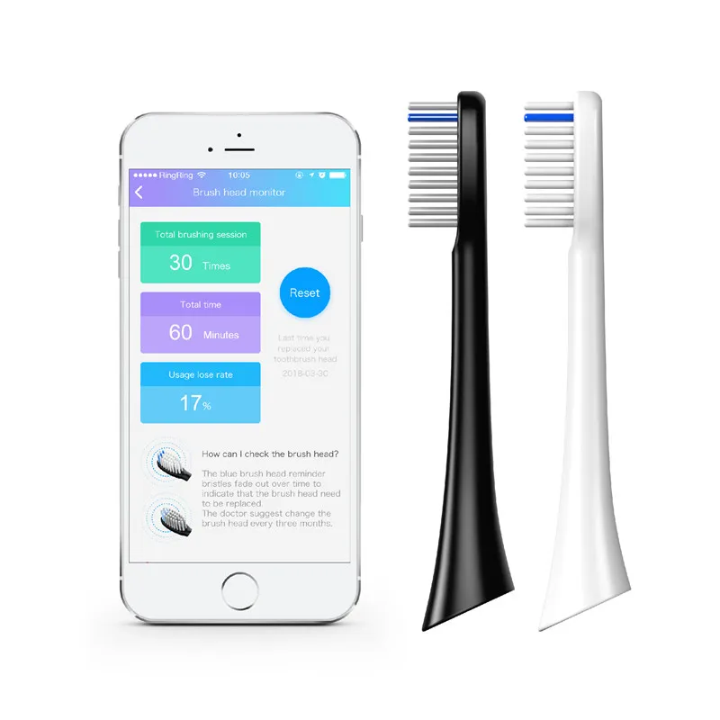 
2021 Best Top Automatic black sonic toothbrush With Bluetooth Function 