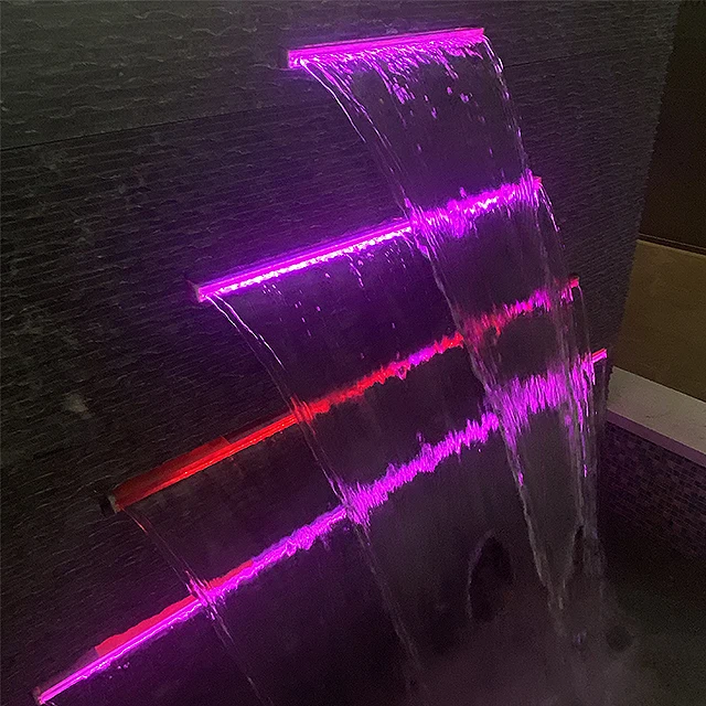 Swimming Pool Led Water Fall for Decoration Acrylic Pool Waterfall