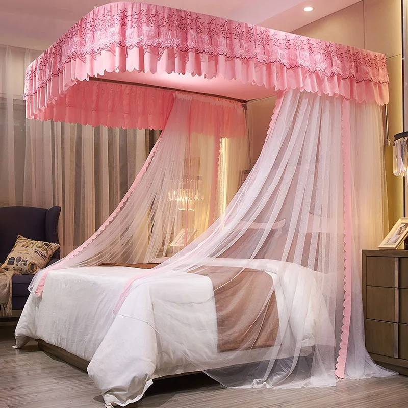 2021 new style 100% polyester European palace romantic anti-mosquito super large bed mosquito net