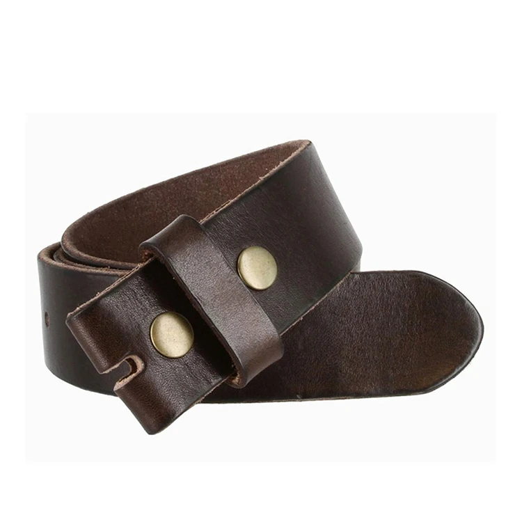 Wholesale Men Cowhide Custom Luxury Real Black Genuine Leather Belt Strap without Buckle