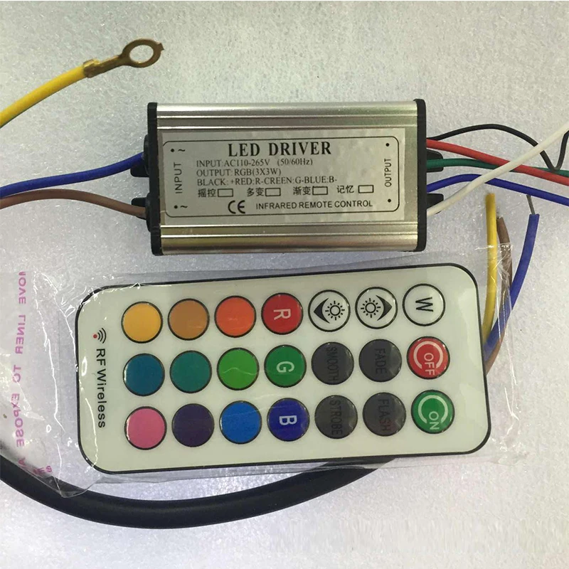 GR052 Rf Wireless 10w (2-3 Series 3 Parallel) Rgb Remote Control Driver Flood Light Waterproof Power Supply