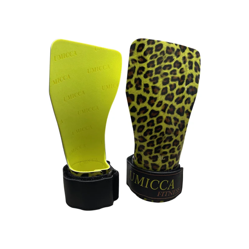 Umicca Crystal Leopard Print TPU Gymnastics Hand Grips Private Label Gymnastic Grip Custom Logo