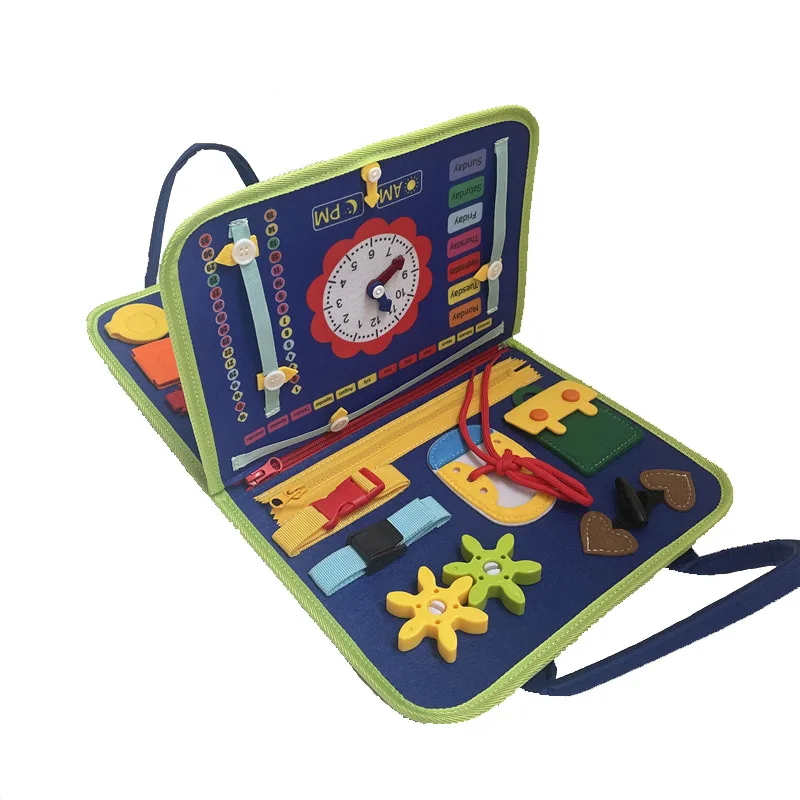 2022 new design Felt Early Educational Montessori Toys Busy Board For Baby