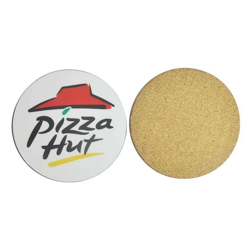 Food Company Advertising Gift Laminated Waterproof MDF Cork Coaster