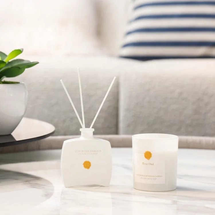 Hotel Home Decor Eco Friendly Aroma Oil Refill Reed Diffuser Scented Candle Holiday Gift Set Manufacturer Wholesale