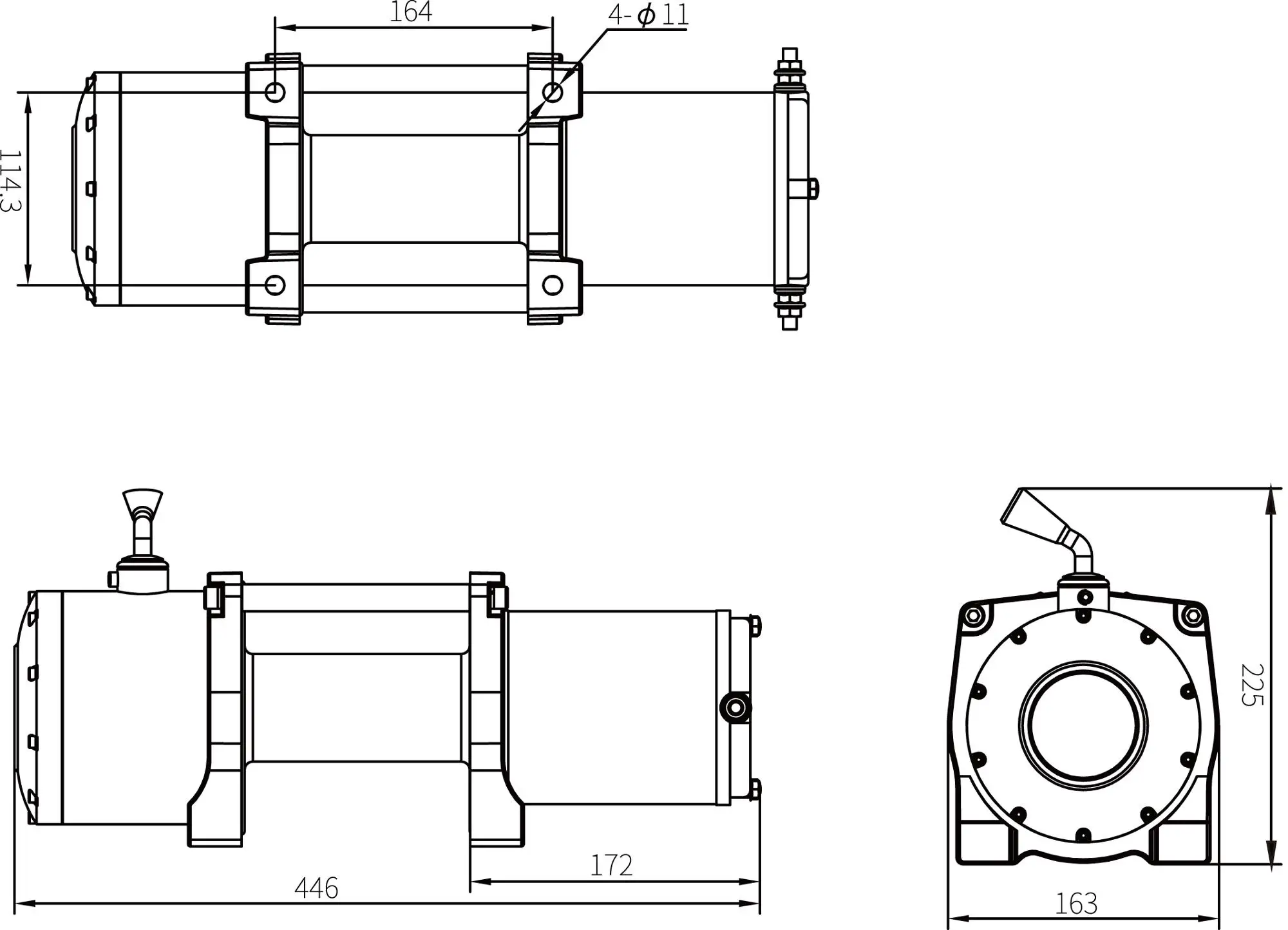 Factory price off road high efficient  4*4 car electric winch 6000lbs with steel rope