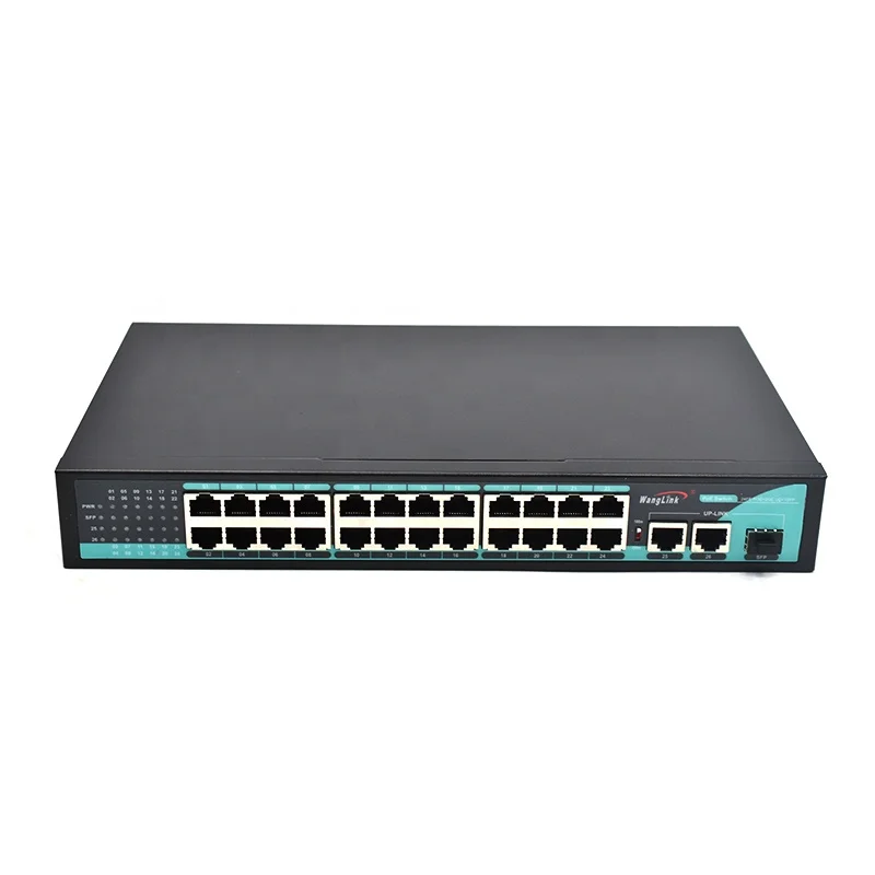Wanglink CCTV System 24FE+2GE+1SFP POE Switch 10/100M 24Port with Internal Power 300W