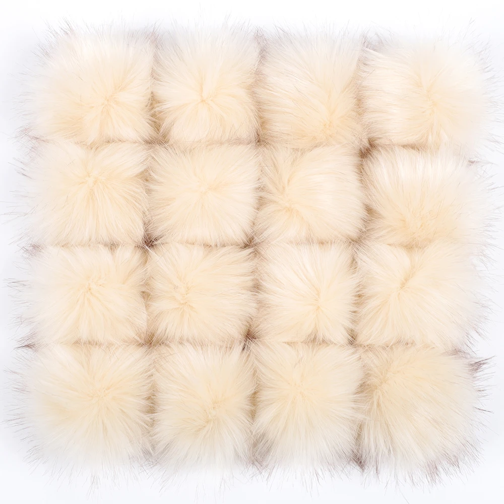 15cm plush fake raccoon fur ball faux fur pom poms for hats