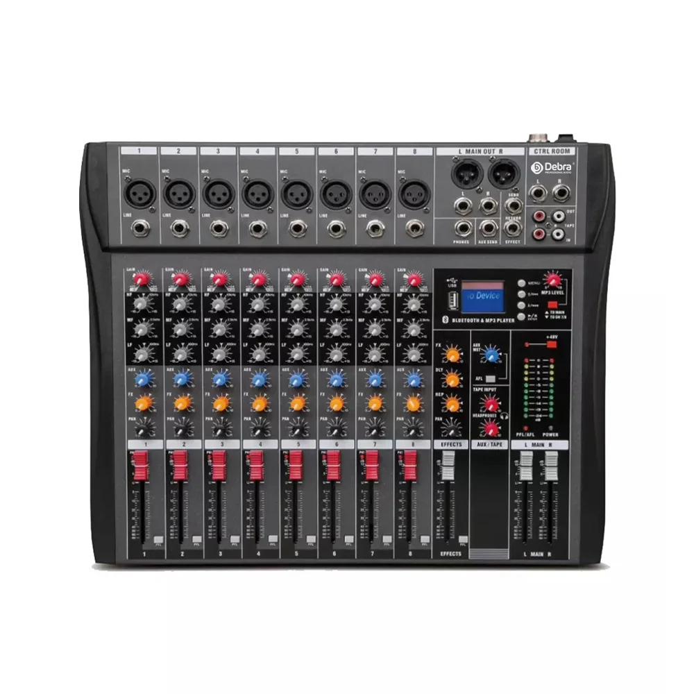 6/8 channel professional recording mixer console with blue tooth reverb 48v fantasy powered effects mixer audio