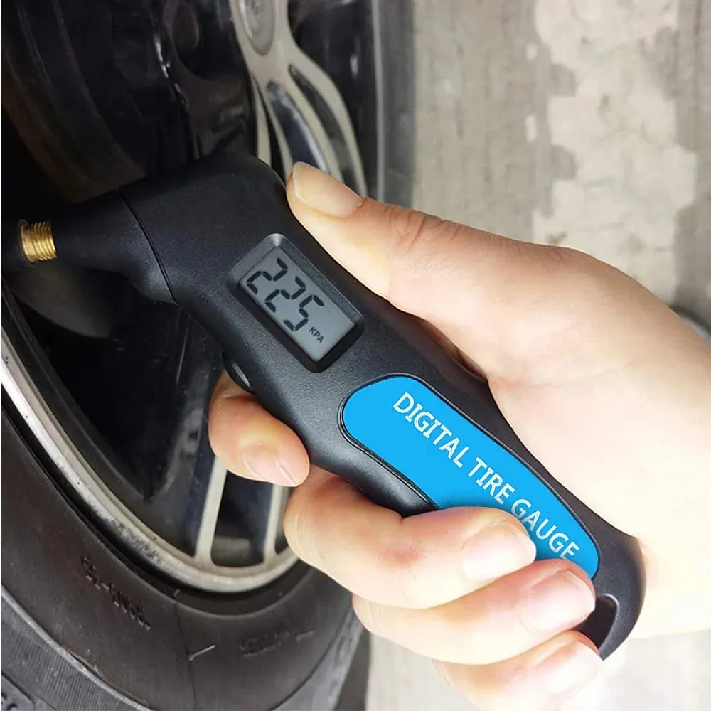 Digital Car Tire Tyre Air Pressure Gauge Meter LCD Display Manometer Barometers Tester for Car Truck Motorcycle Bike Gauge