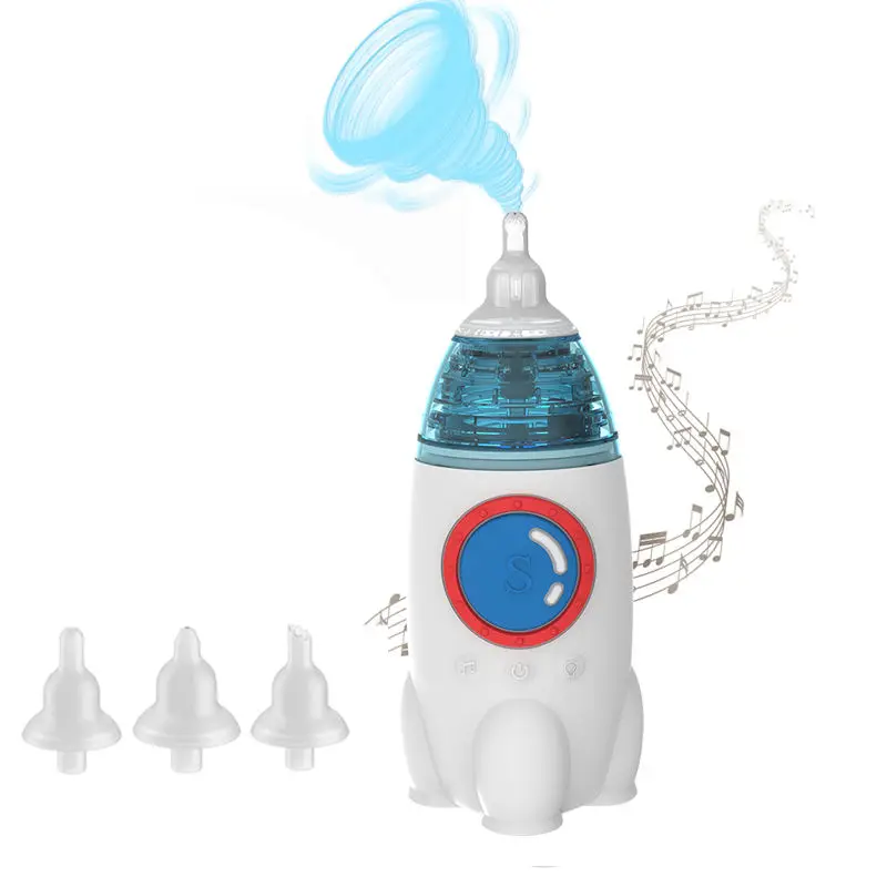 Upgraded Electric Nasal Aspirator BPA Free Silicone Anti- Back Flow Rocket  Nose Cleaner Baby Nasal Aspirator