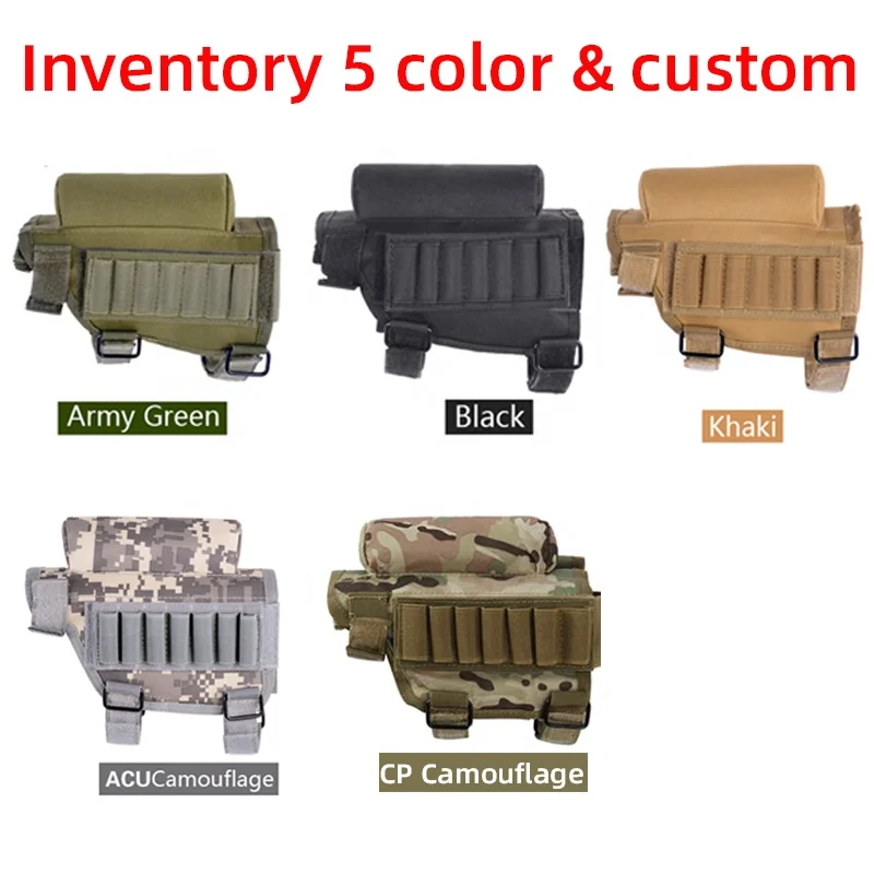 Hunting Shell Holder Buttstock Hunting Shooting Tactical Army Buttstock Portable Adjustable Tactical Buttstock Ammo Pouch
