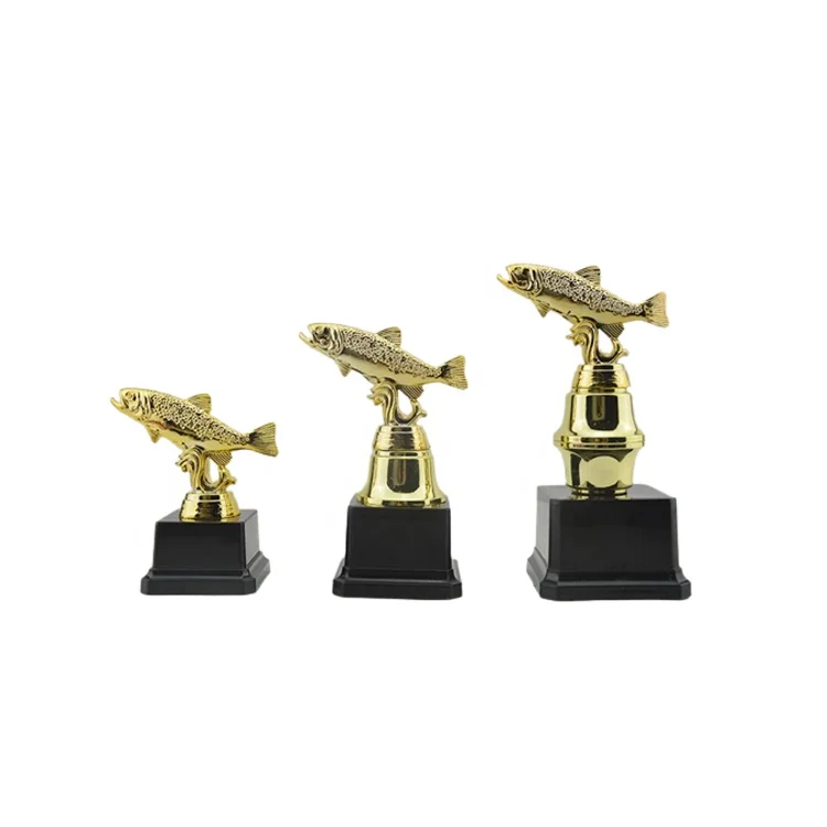 Golden fish trophy fish exercise gift fishing winner awards trophy cups fast delivery