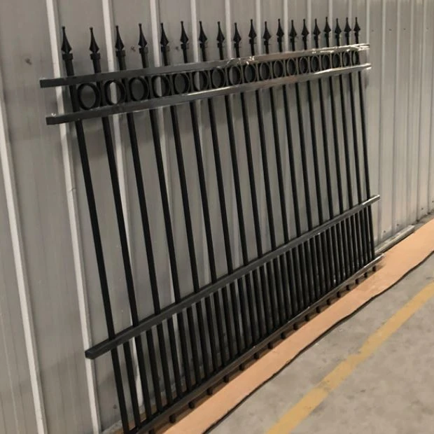 New Design Cheap Wrought Iron Fence Panel Steel Metal Picket Ornamental Fence