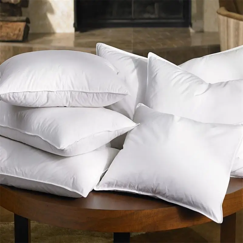 High Quality White Duck Feather and Down Cushion Pillow Insert for Wholesale