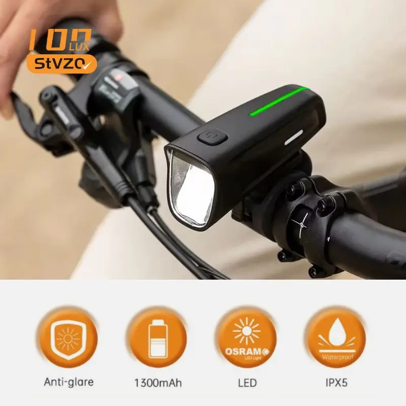 StVZO CE RoHS Waterproof Bike Light Set 100lux Anti-Glare LED Bicycle Headlights Battery Power Supply Flashlights Outdoor