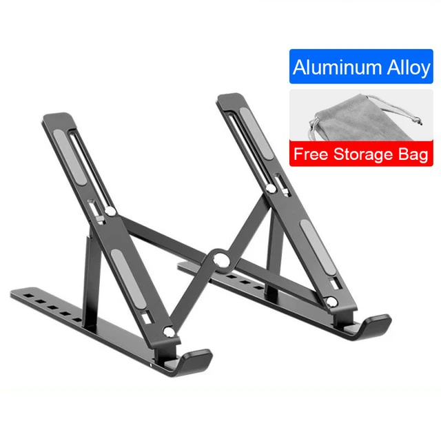 Amazon Brand  Laptop Stand, Fold-Up, Adjustable, Ventilated, Portable Laptop Holder for Desk, Aluminum Foldable Laptop Erg