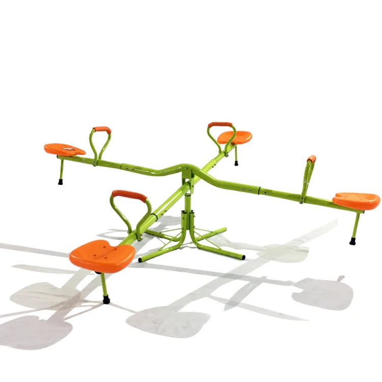 New garden toys for children rotating 4 children metal seesaw
