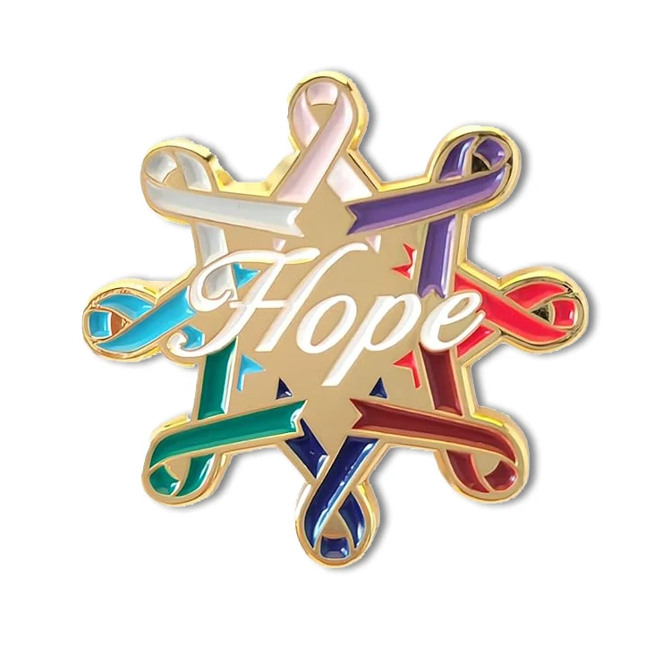 Rainbow Lapel Pin Soft Hard Enamel Ribbon Prostate Brustkrebs Abzeichen Badge Custom Breast Cancer Awareness Lapel Pin