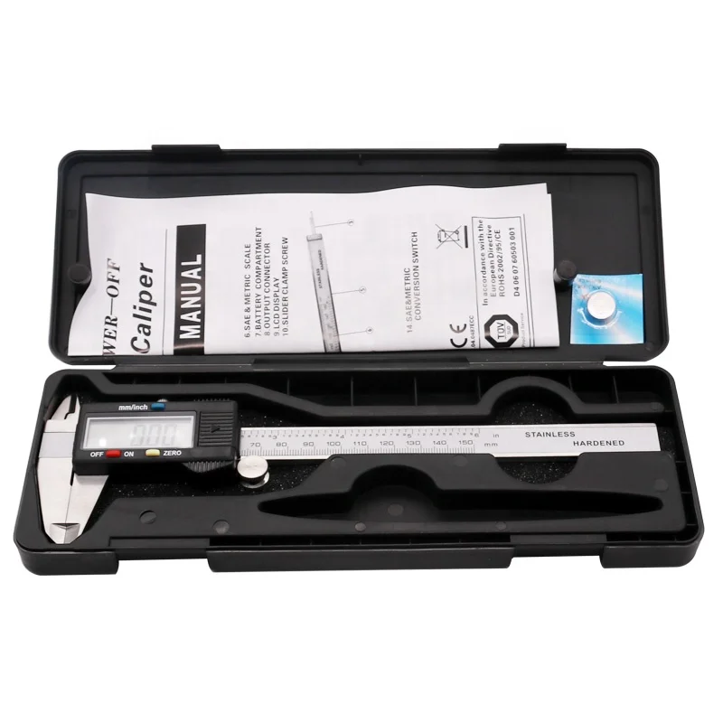 Stainless Steel Electronic Digital Vernier Caliper  0-150mm high strength plastic caliper measuring tool inside and outside diam