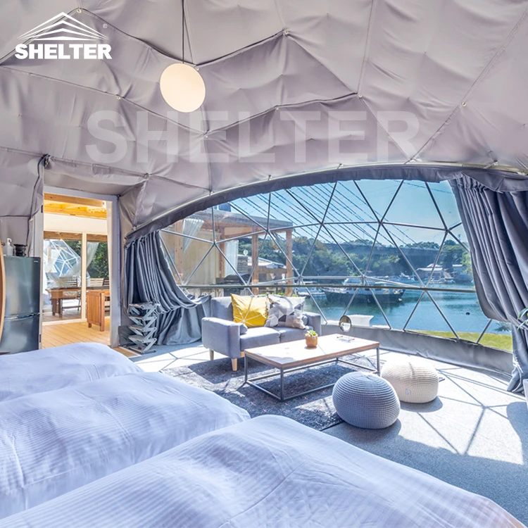 Luxury Hotel Pvc Waterproof Glamping Geodesic Dome Kit Glamping 6m Dome Tents House
