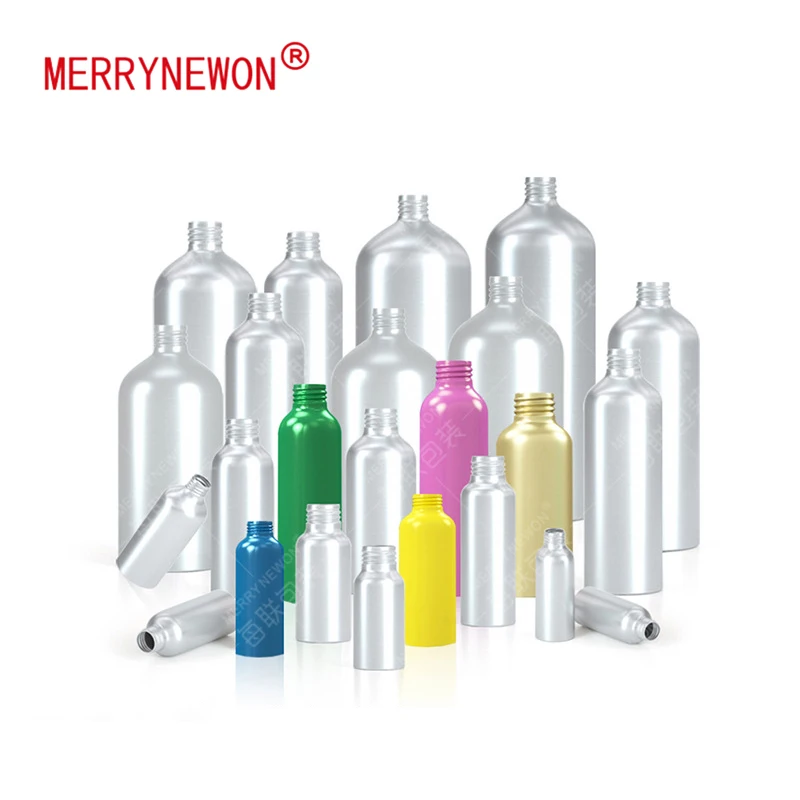 30ml 50ml 60ml 80ml 100ml 200ml 250ml 300ml 500ml 1000ml various color gold black customized logo and print aluminum bottle