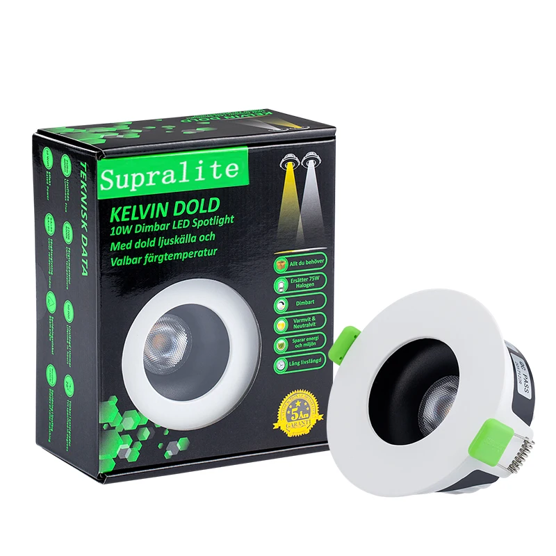 Supralite 3cct 4 Inch LED Flat Gimbal Recessed Down Light with Junction Box Round Indoor waterproof down light for housing