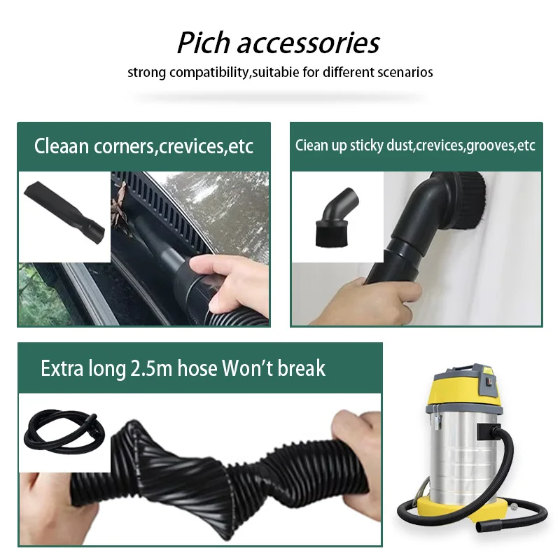 Wholesale 30L Household Carpet Seat Cleaning Commercial High Power Portable Wet and Dry Vacuum Cleaners for Car Washing