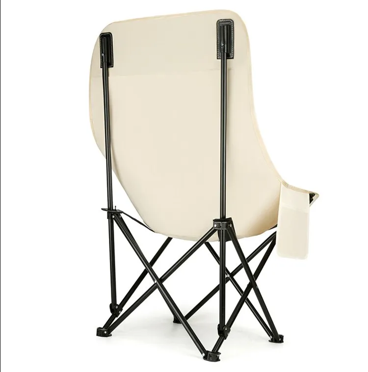 Portable Folding Camping Chair with High Back Lightweight Lawn Chair with Side Pocket Oversized Outdoor Chair for Leisure Travel