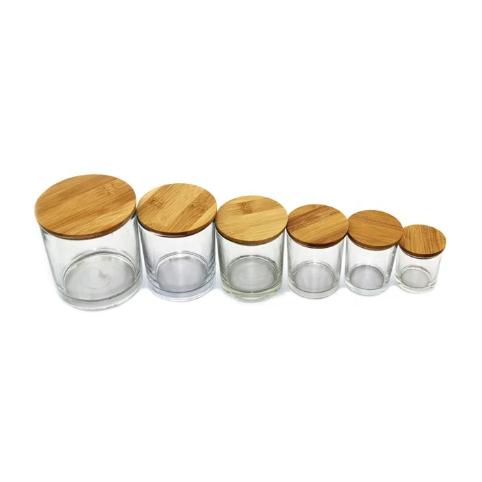 Wholesale clear Round Domed Glass Candle Cloche Holders Jar With Lid