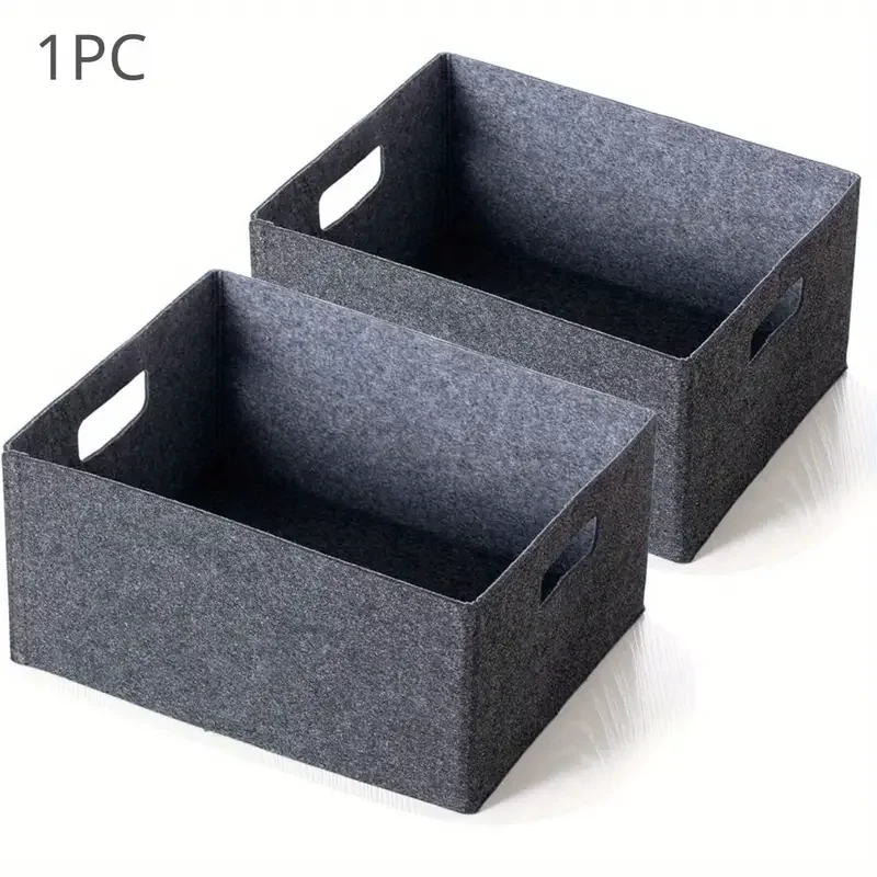 Collapsible Storage Box Foldable Felt Fabric Storage Basket Organizer Boxes Containers For Clothes Towels and Magazine