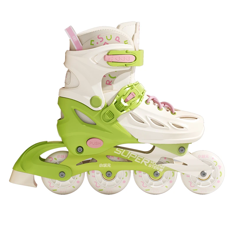 New Design PU Wheels CNC Aluminum Frame Inline Roller Skates Shoes High Hardness PP Shell  Adjustable Inline Skates Shoes