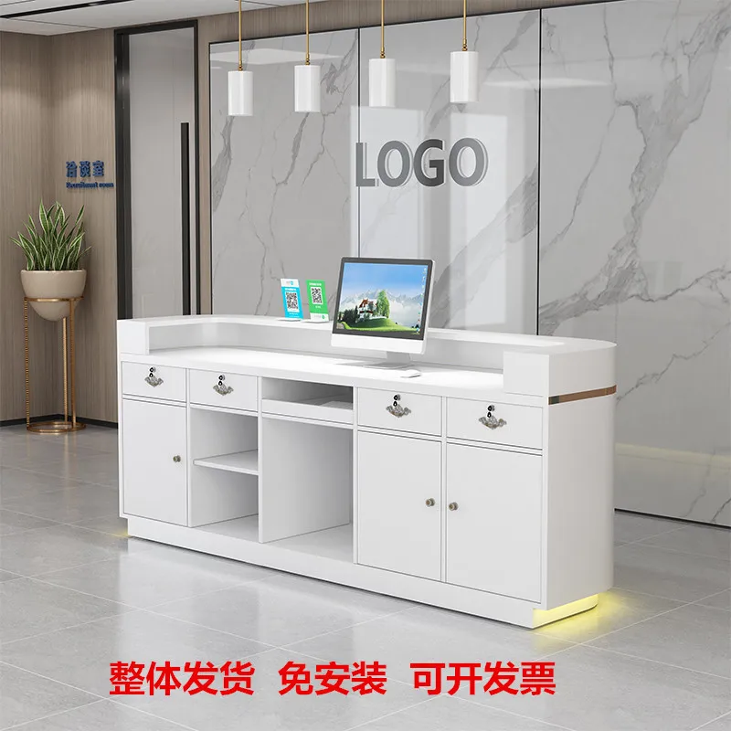 Q400 Customized front desk company table light luxury simple high-end clothing store beauty salon bar cashier counter reception