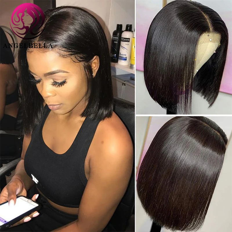 Transparent HD Lace Front Bob Wig With Closure Human Hair Lace Frontal Wigs For Black Women Brazilian Virgin Hair Bob Lace Wigs