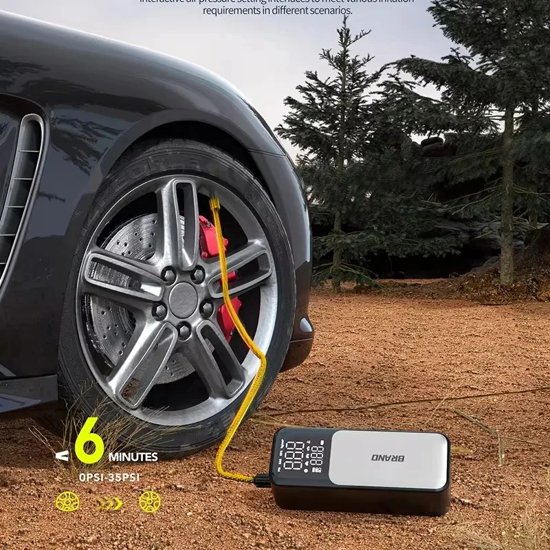 Dual Power Portable Car Air Compressor 6000mAh 150PSI Faster Inflation Car Tires Air Pump With Digital Pressure Gauge