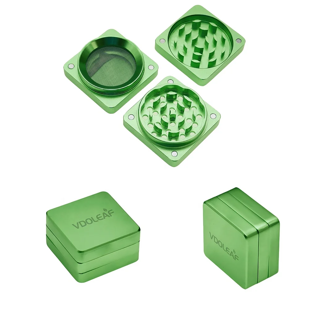 3 Layers Shredder Herb Grinder 3 Piece Medium Superior Grip and Aluminium Custom Logo